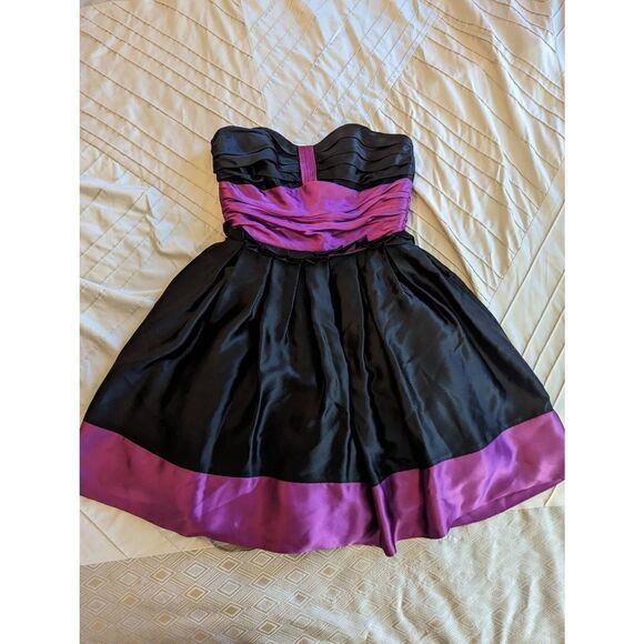 Betsey Johnson vintage silk strapless full skirted mini dress sz 4 euc - Picture 2 of 7